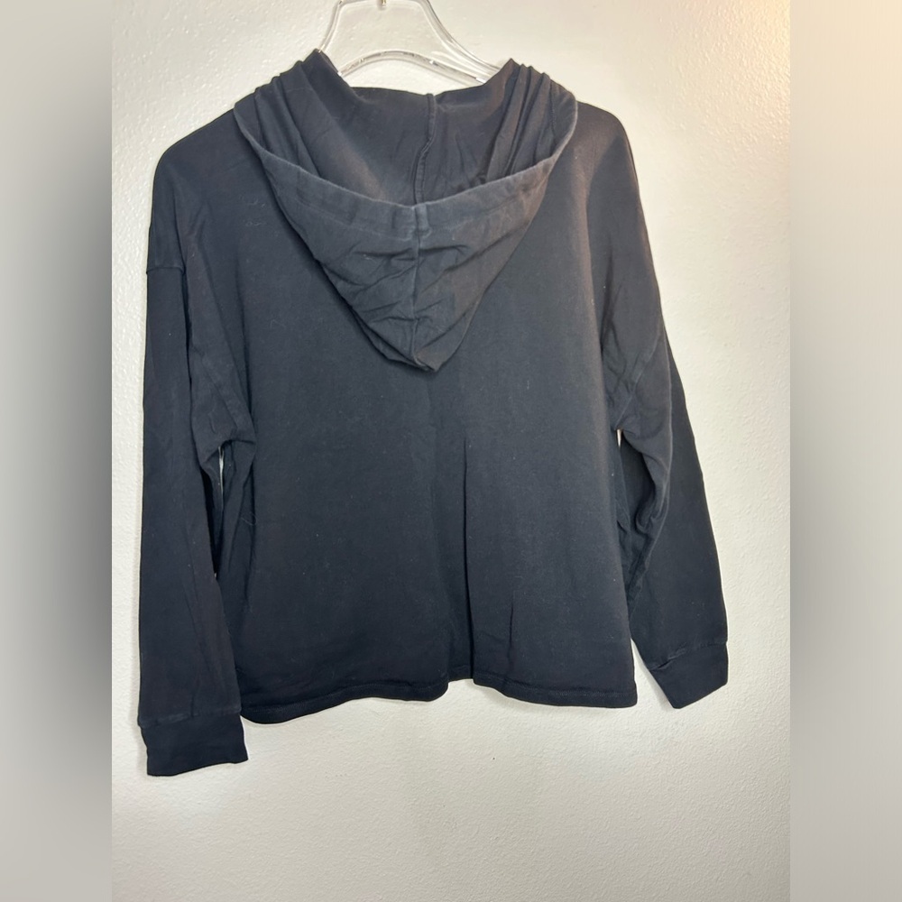 EILEEN FISHER Organic Cotton Solid Black Hoodie size women’s xs - Picture 6 of 7